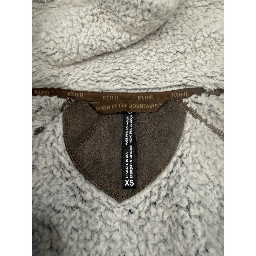Kuhl Jacket Women XS Flight Sherpa Fleece Beige Oatmeal Fleece Hooded Full Zip - Picture 3 of 11
